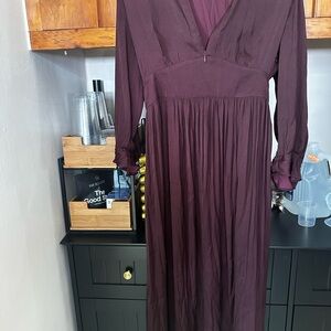 Scotch & Soda Deep Burgundy Long Sleeve Dress